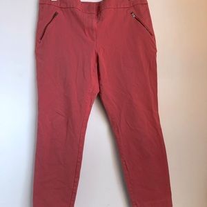 Loft Outlet Modernskinny chinos. Raspberry pink, size 16. Cropped.
